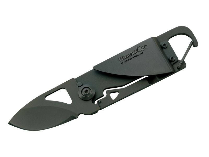 BlackFox Einhandmesser, 440, Frame Lock integrierter Karabinerhaken 