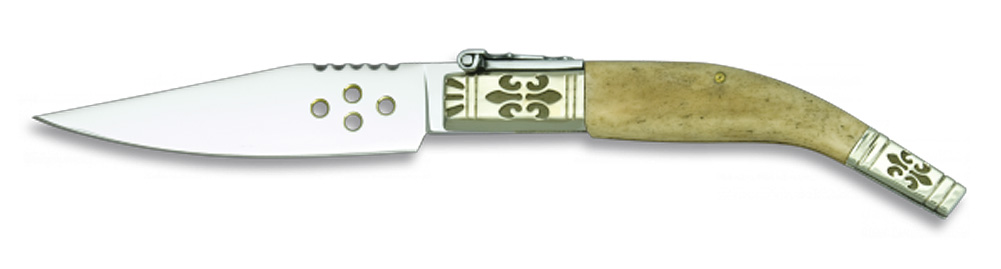 Spanisches Navaja Taschenmesser Alpaca 9cm Knochen Geschenk-Box 