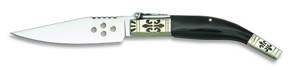 Spanisches Navaja Taschenmesser Alpaca 9cm Horn Geschenk-Box 