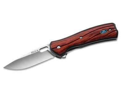 Buck Einhandmesser VANTAGE AVID, Stahl 420HC, Flipper, Liner Lock, GFK-Schalen, Rosenholzeinlagen, Edelstahlclip 