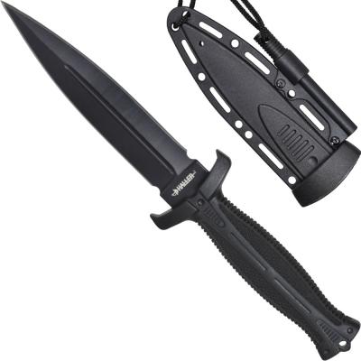 Stiefeldolch mit Feuerstarter Survival Dolch schwarz Stiefelmesser 