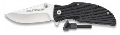 Outdoor Taschenmesser schwarz mit Feuerstarter im Griff, Survival  