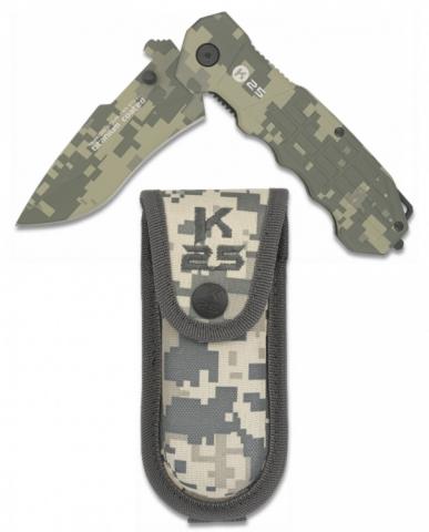 Taschenmesser K25 taktisch Titan beschichtet mit Clip digital camo 