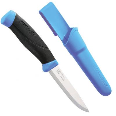 Mora-Messer, Companion, rostfreier Sandvik-Stahl 12C27, blau Scheide mit Gürtelclip 