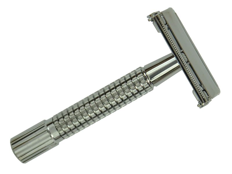 GOLDDACHS Doppelklingen-Rasierer,Titan,Griff geriffelt,